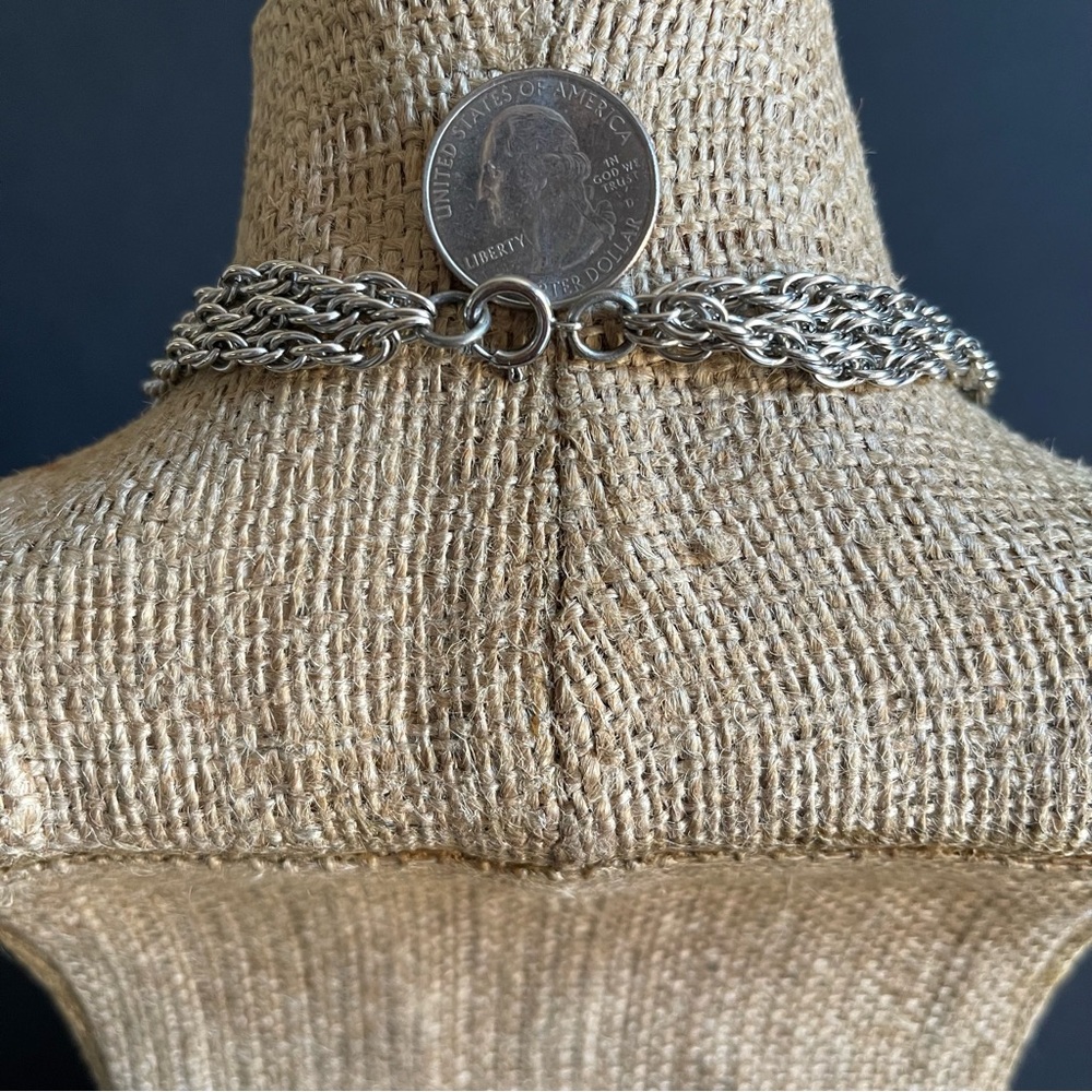 Vintage Silver tone Butterfly Statement Necklace . - Picture 7 of 9